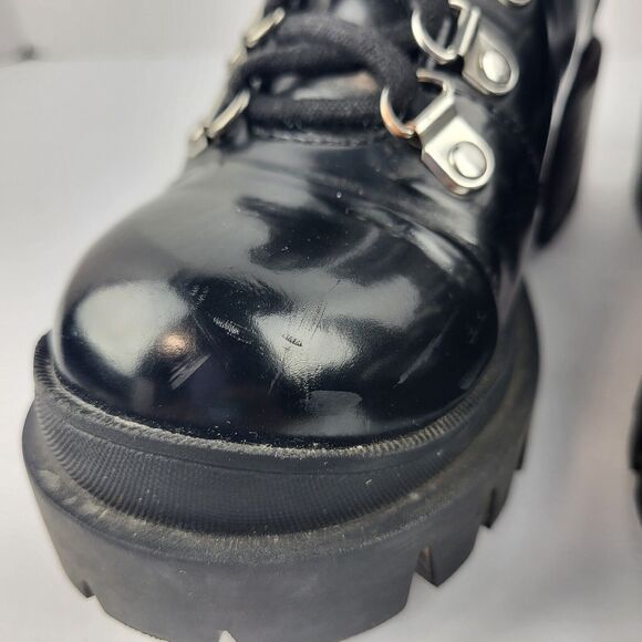 Jeffrey Campbell Marbel Faux Patent Leather Chunky Platform Combat Boot - Picture 6 of 16